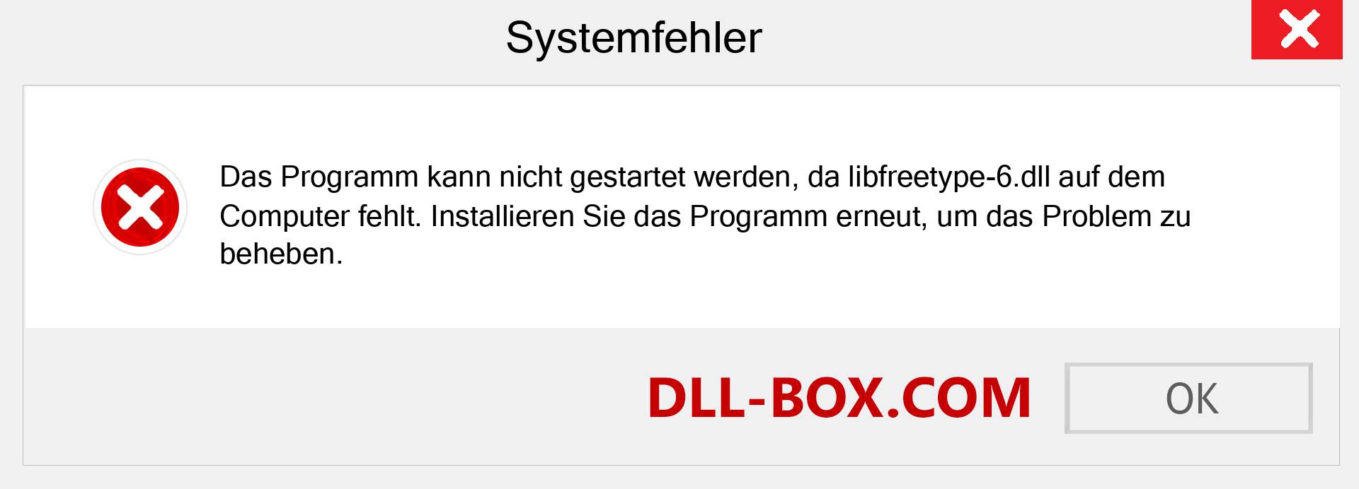 libfreetype-6.dll-Datei fehlt?. Download für Windows 7, 8, 10 - Fix libfreetype-6 dll Missing Error unter Windows, Fotos, Bildern